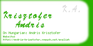 krisztofer andris business card